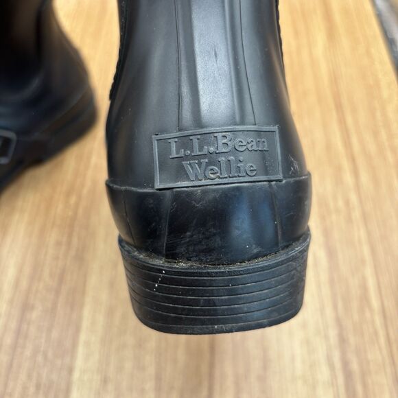 L.L. Bean Wellie Womens Tall Waterproof Rain / Riding Boots Black Women’s Sz 10M - Picture 10 of 12